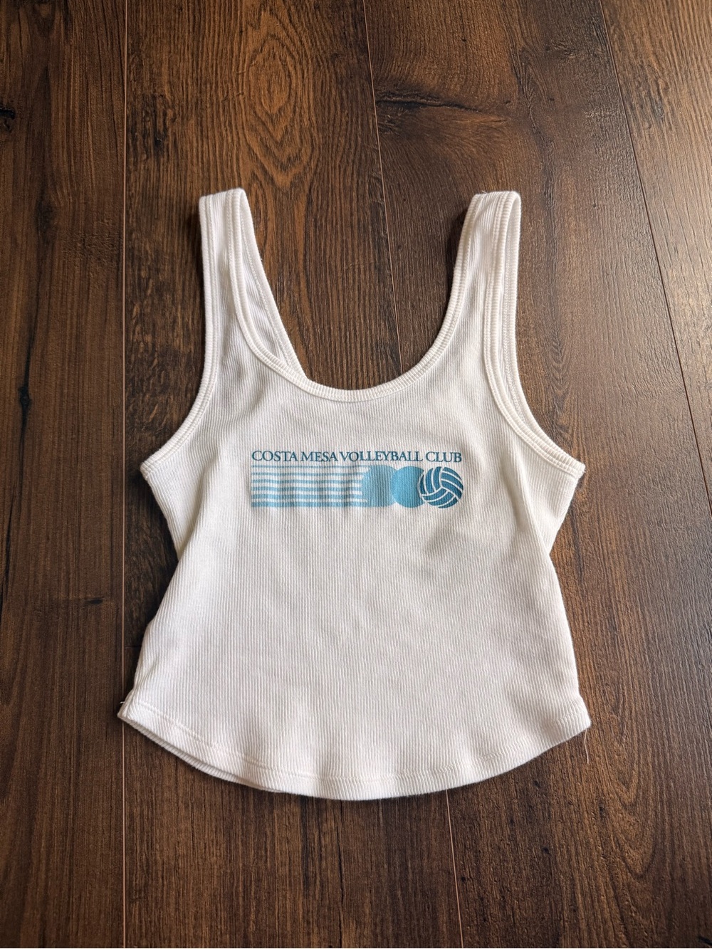 Hollister White Ribbed Scoop Tank